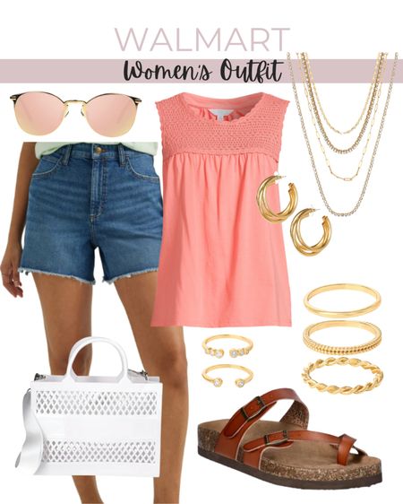 Walmart women’s fashion, tank top, jean shorts, jewelry, sunglasses, sandals, tote, affordable fashion 

#LTKStyleTip #LTKItBag #LTKFindsUnder50