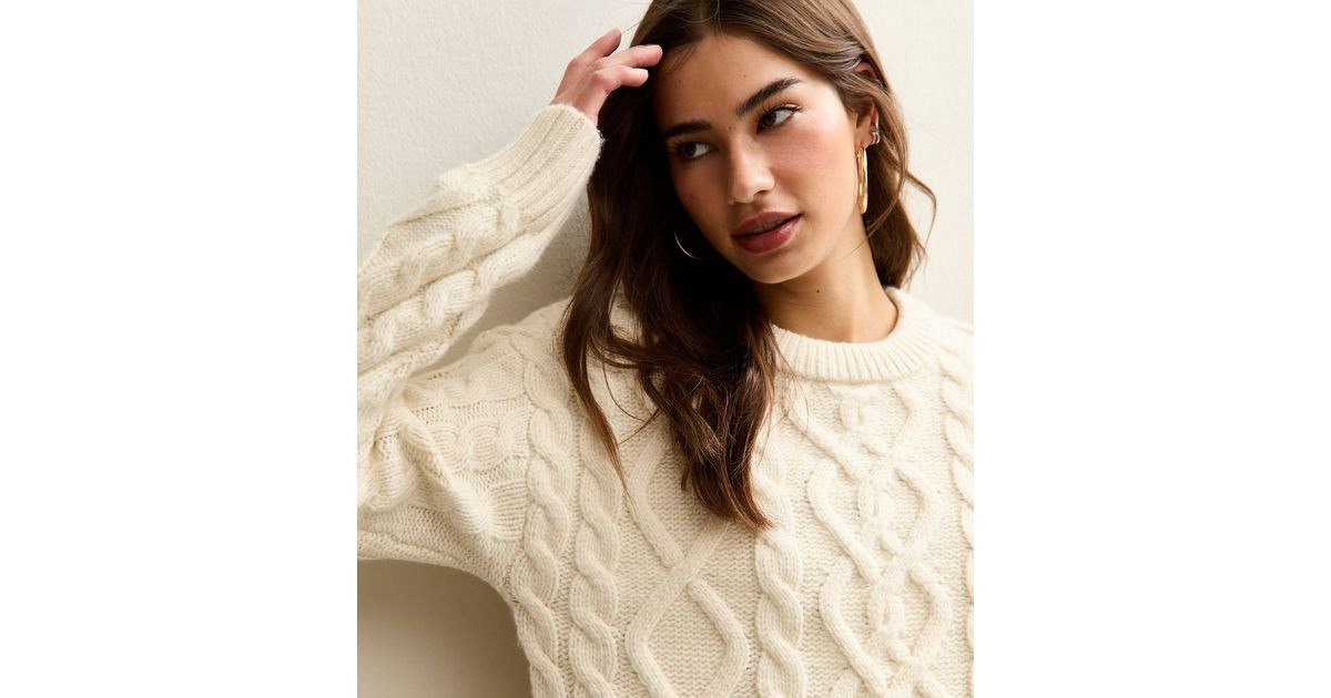 Cream Midweight Cable Knit Jumper | New Look | New Look (UK)
