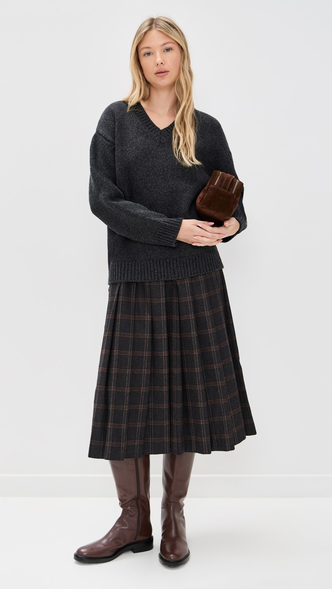 Monroe Wool Plaid Combo Sweater Dress | Shopbop