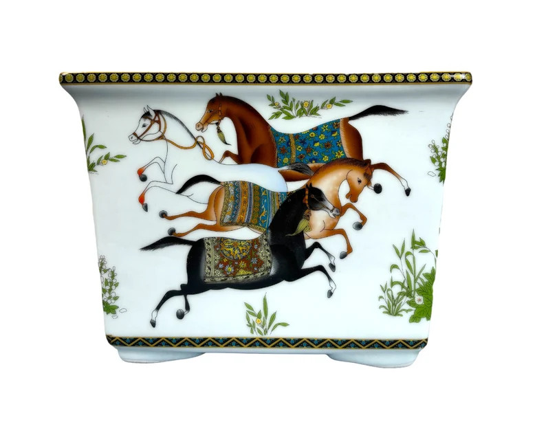 Enchanting Horse Racing Porcelain Planter Cachepot - Etsy | Etsy (Global)