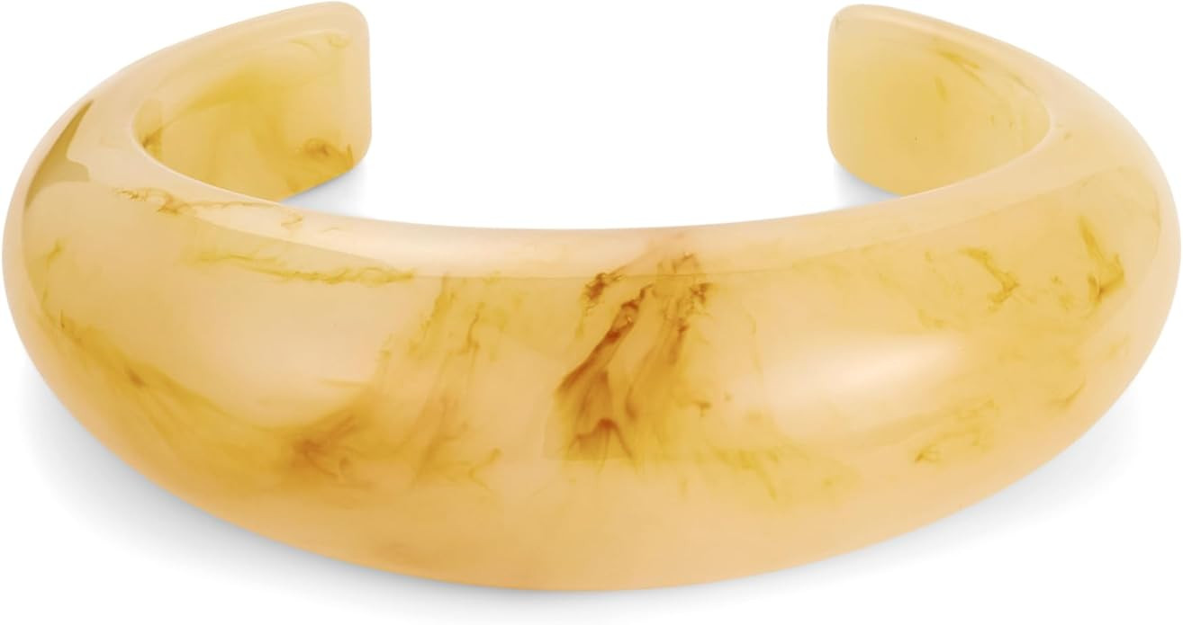 Vintage Acrylic Resin Cuff Bracelet for Women Chunky Tortoiseshell Resin Bangle Acetate Mottled P... | Amazon (US)
