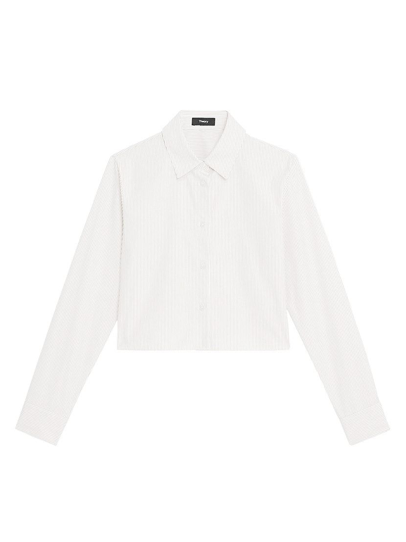 Cotton Striped Cropped Shirt | Saks Fifth Avenue