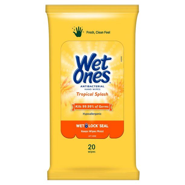 Wet Ones Tropical Splash Antibacterial Hand Wipes, 20 count - Walmart.com | Walmart (US)