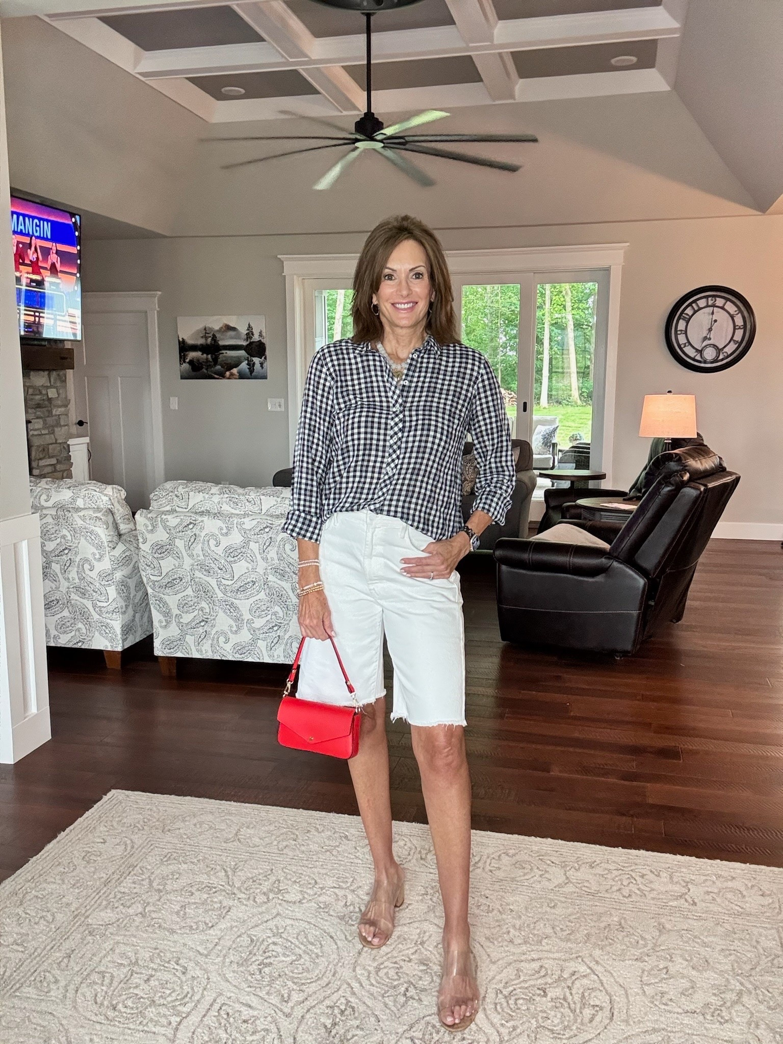 Gingham shirt - medium 
Linked similar denim shorts

Elevated casual
Lunch with the girls 
Casual Friday
Outfit inspo
Summer style
Dad shorts 
White denim

#LTKSeasonal #LTKTall #LTKootd