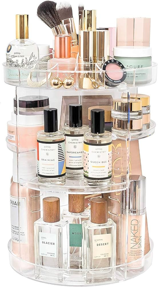 V-HANVER Acrylic Makeup Organiser, Cosmetic Storage and Vanity Perfume Organisers in Countertop B... | Amazon (UK)