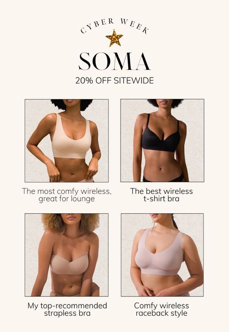 SOMA 20% OFF SITEWIDE ⭐️ Cyber week, cyber week deal, cyber week sale, Black Friday, Black Friday sale, Black Friday deal, gift ideas, holiday gift ideas, gift guide for her, gifts for her, bralette, strapless bra

#LTKCyberweek #LTKGiftGuide #LTKHoliday