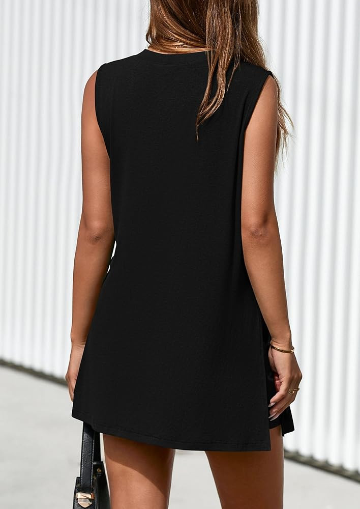 PRETTYGARDEN Women's 2025 Summer 2 Piece Shorts Sets V Neck Long Tank Tops High Waisted Loose Fit... | Amazon (US)