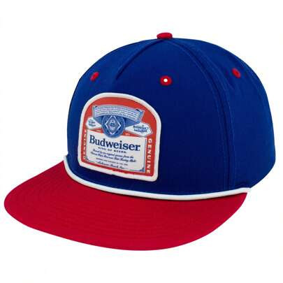Budweiser Vintage Bottle Label Navy & Red Rope Hat | SHEIN