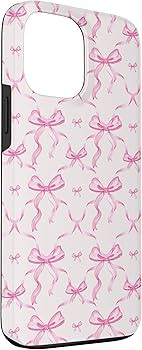 iPhone 13 Pro Max Aesthetic Pink Ribbons and Bows in Watercolor Case | Amazon (US)