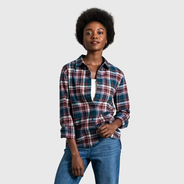 United By Blue Women's Organic Flannel Button-Down Shirt | Target