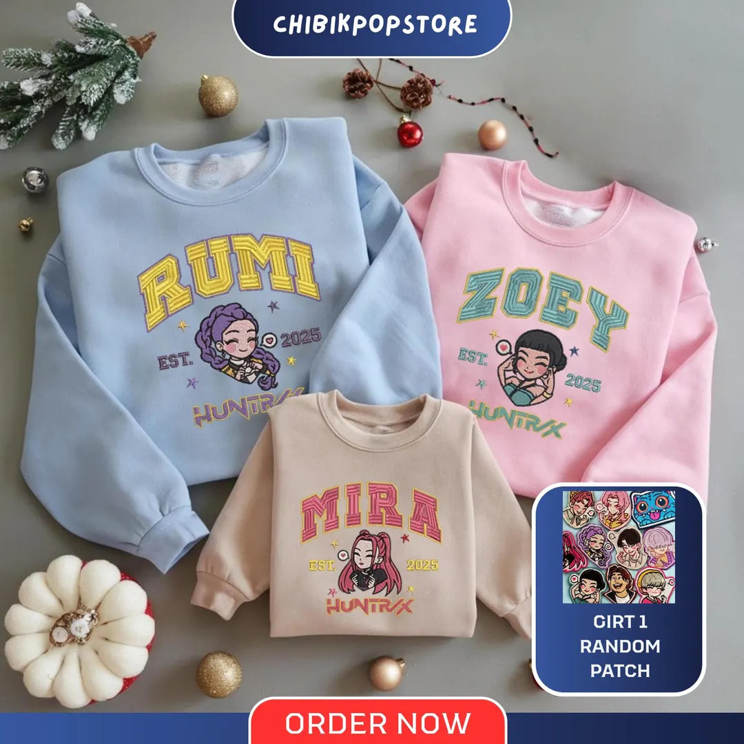 Anime Kpop Character Embroidered Youth Sweatshirt, Fantasy Movie Style Anime Character Design, Gi... | Etsy (US)