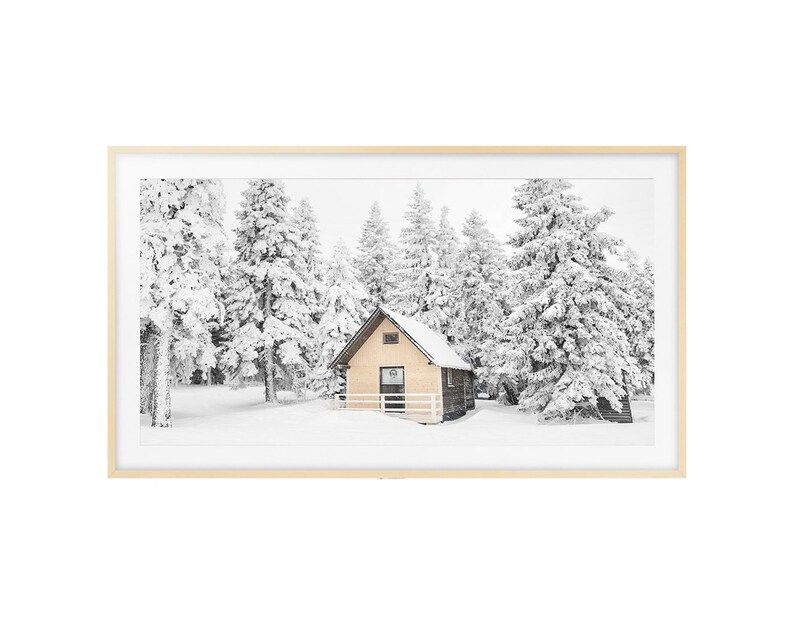 Samsung Frame Tv Art Winter Cabin Scene | Christmas Decor | Snowy Forest Photography | Digital Na... | Etsy (US)