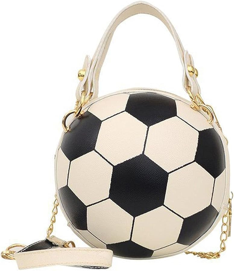 QZUnique Basketball Shaped Cross Body Bag Round Handbag PU Leather Messenger Shoulder Bag Persona... | Amazon (US)