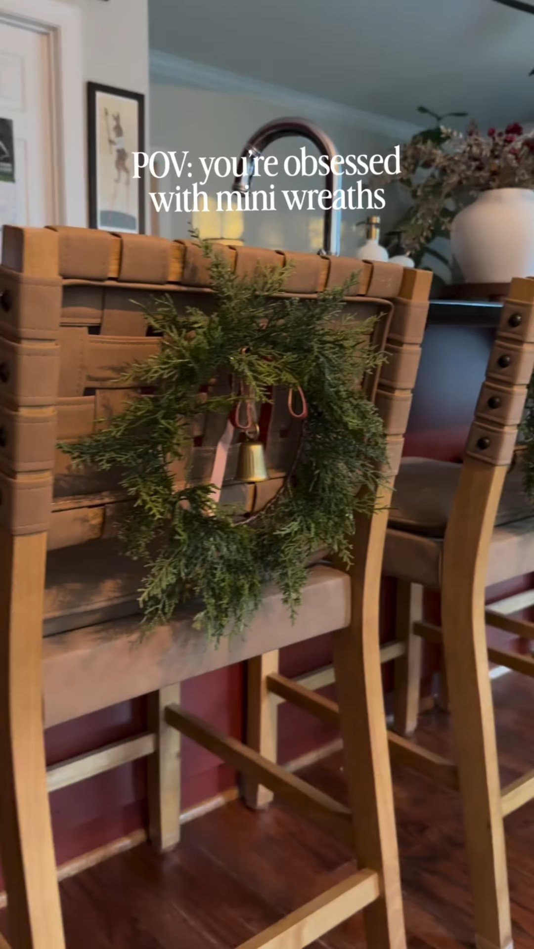 Adding the tiniest holiday moment to the busiest spot in our home ✨
Because even the bar stools deserve a little Christmas sparkle. These mini wreaths bring just enough whimsy without the splurge… and honestly, they make the whole space feel extra joyful.

Comment SHOP for links to recreate the look!

whimsical Christmas | mini wreath decor | easy holiday styling | designer look without the splurge | festive kitchen ideas | beautifully priced finds | Rutledge Collective

#whimsicalchristmas #christmasdecorideas #holidayhomeinspo miniwreaths festivefinds christmasaesthetic kitchendecorideas holidaydetails rutledgecollective