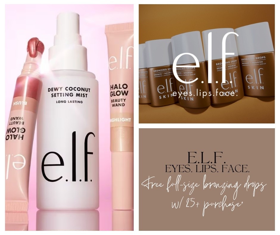 E.L.F. LTK Fall Sale - free full-size bronzing drops with $25+ purchase.

#LTKFallSale #LTKSeasonal #LTKBeauty