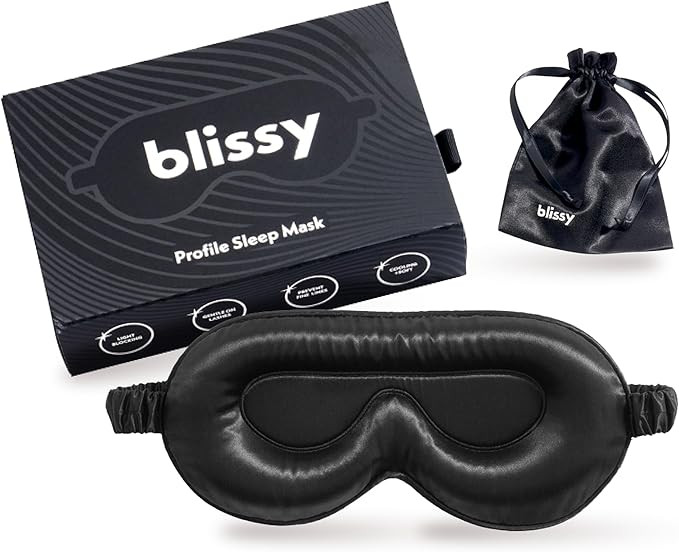 Blissy Silk Sleep Mask Profile - 100% Pure Mulberry Silk 22 Momme 6A Fibers Silk Eye Sleeping Mas... | Amazon (US)