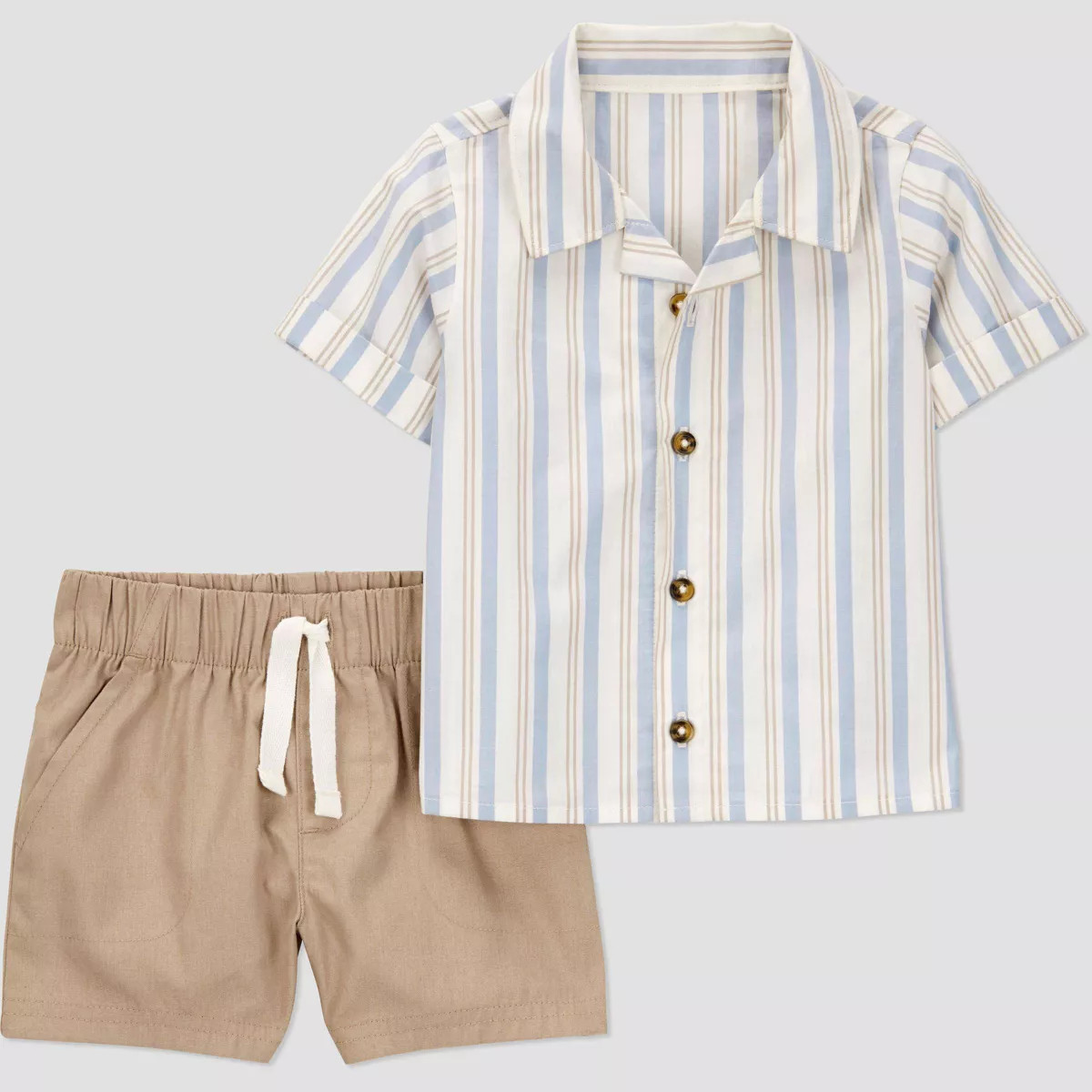 Carter's Just One You® Baby Boys' Striped Top & Shorts Set - Brown | Target