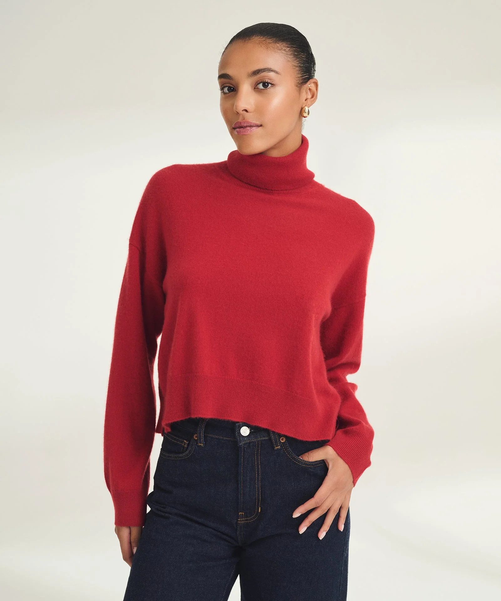 Signature Cashmere Boxy Turtleneck Sweater | NAADAM