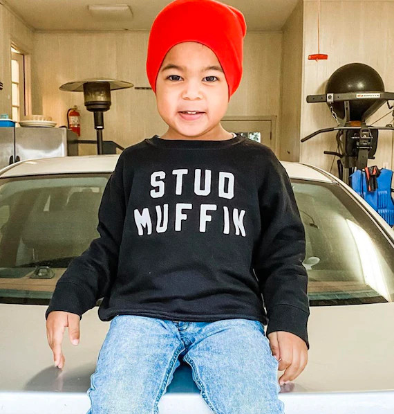 Stud Muffin  Valentine Sweater  Valentine Sweater for Kids  | Etsy | Etsy (US)