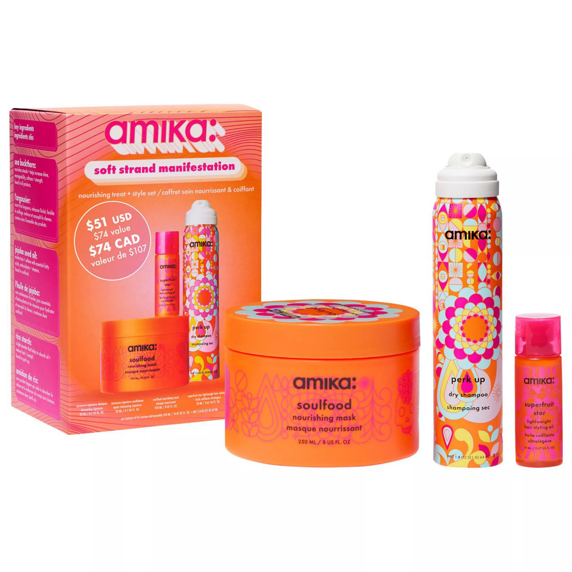 amika Soft Strand Manifestation Nourishing Treat + Style Hair Gift Set | Kohl's