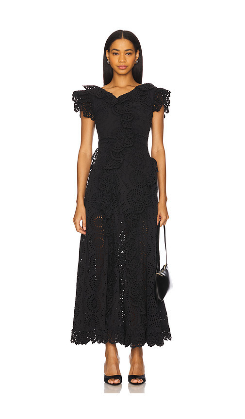 AKNVAS Charli Cotton Eyelet Midi Dress en Black. Taille 4. Also en 6. | Revolve Clothing (Global)