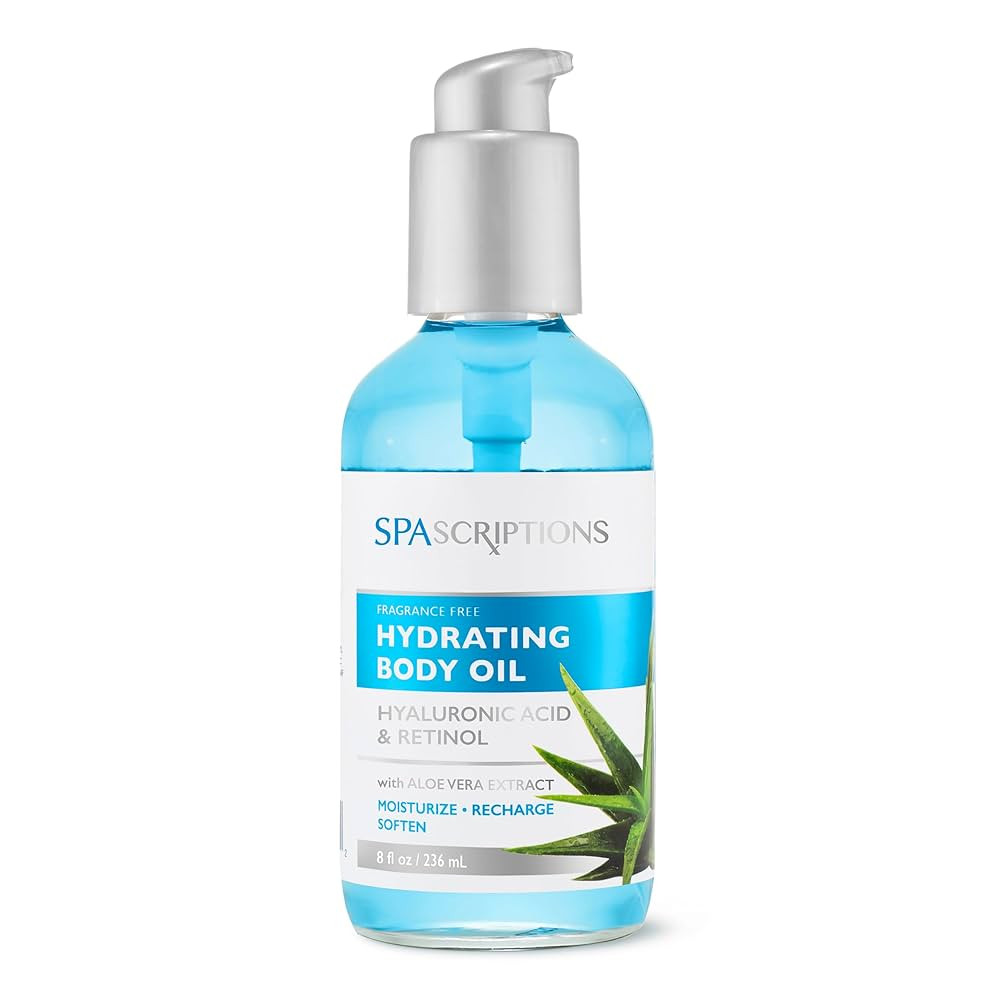 SpaScriptions Fragrance Free Hydrating Body Oil with Hyaluronic Acid & Retinol, Cruelty-Free, Nou... | Amazon (US)