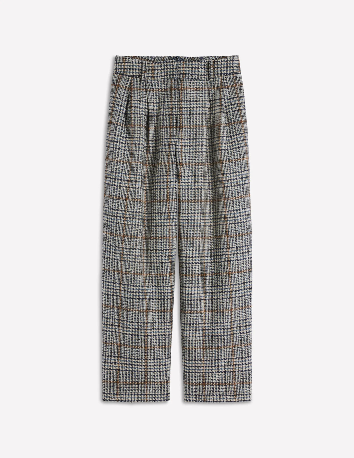 Bloomsbury Wool Pants-Blue and Grey Prince of Wales | Boden (US)