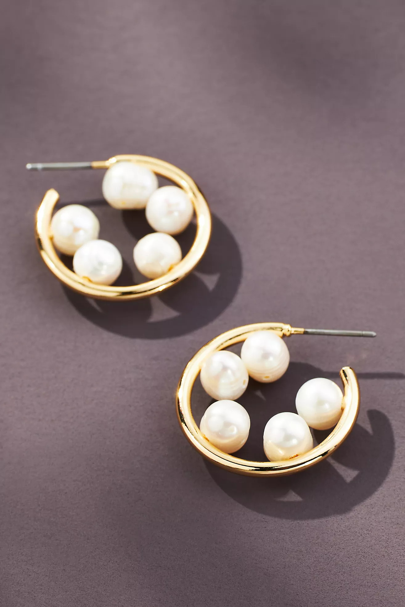 Inner Pearl Hoop Earrings | Anthropologie (US)