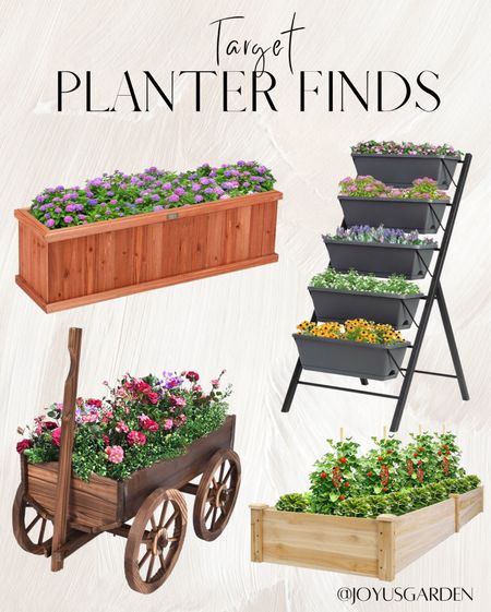 Target vertical planter finds

#planters
#planterbeds
#vegetableplanters
#flowercart
#gardening
#plantlover

#LTKFind #LTKunder100 #LTKhome