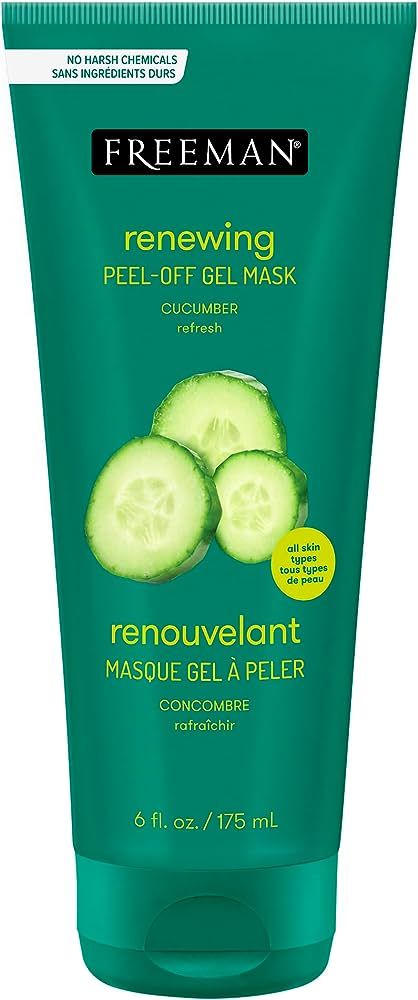 FREEMAN Renewing Cucumber Peel-Off Gel Facial Mask, Face Mask Refreshes Skin, Aloe Soothes & Mois... | Amazon (US)