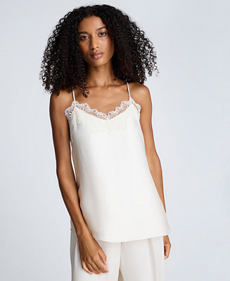 Kenneth Cole Women's Satin Lace Trim Cami - Macy's | Macy's