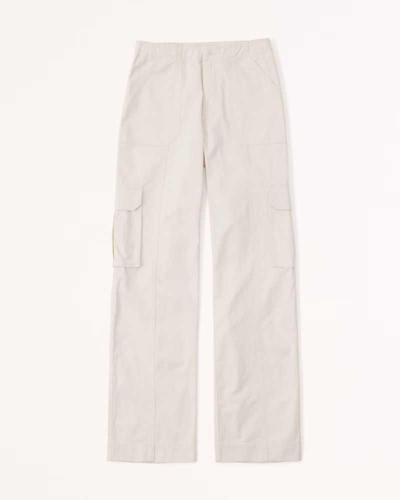 Women's Relaxed Cargo Pants | White Pants | Abercrombie Pants | Winter Outfit Inspo | Abercrombie & Fitch (US)