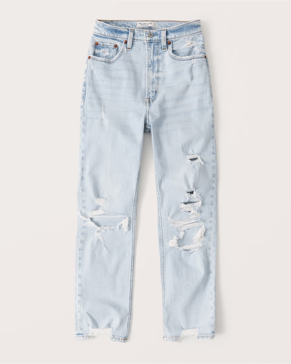 Ultra High Rise Ankle Straight Jeans | Abercrombie & Fitch (US)