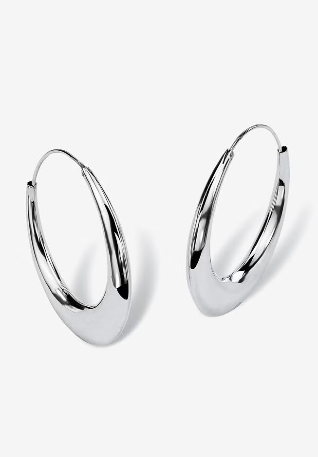 Sterling Silver Polished Hoop Earrings (47mm) | Avenue