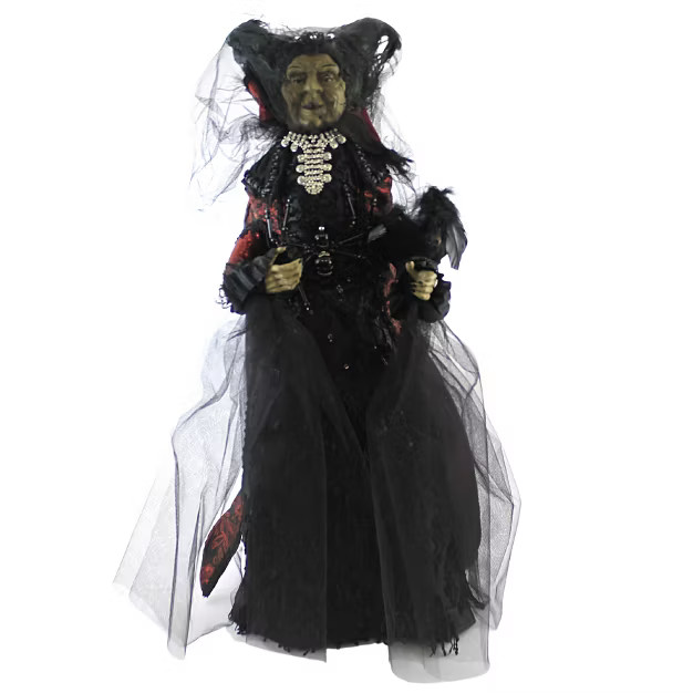 Halloween 26.0" Black Widow Witch Crow Spider Wart  -  Decorative Figurines | Target