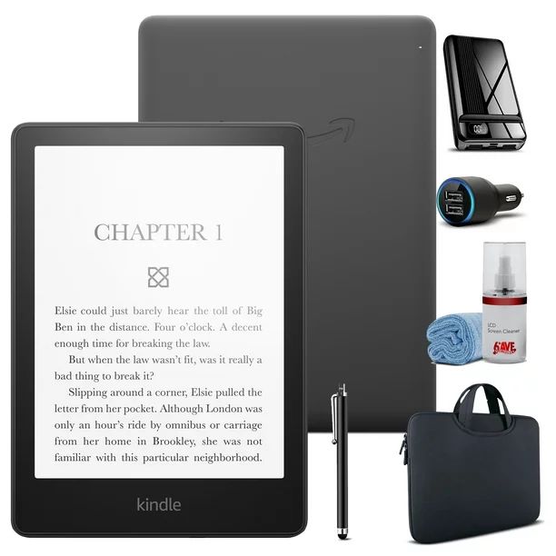 Amazon Kindle Paperwhite 6.8" 8GB E-Reader (2021) - Black Bundle with Power Bank + Zipper Sleeve ... | Walmart (US)