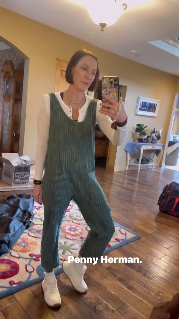 Outfit inspo! Free people onesie & Henley shirt. Paired with Prada sneakers. 

#LTKOver40 #LTKWatchNow #LTKStyleTip