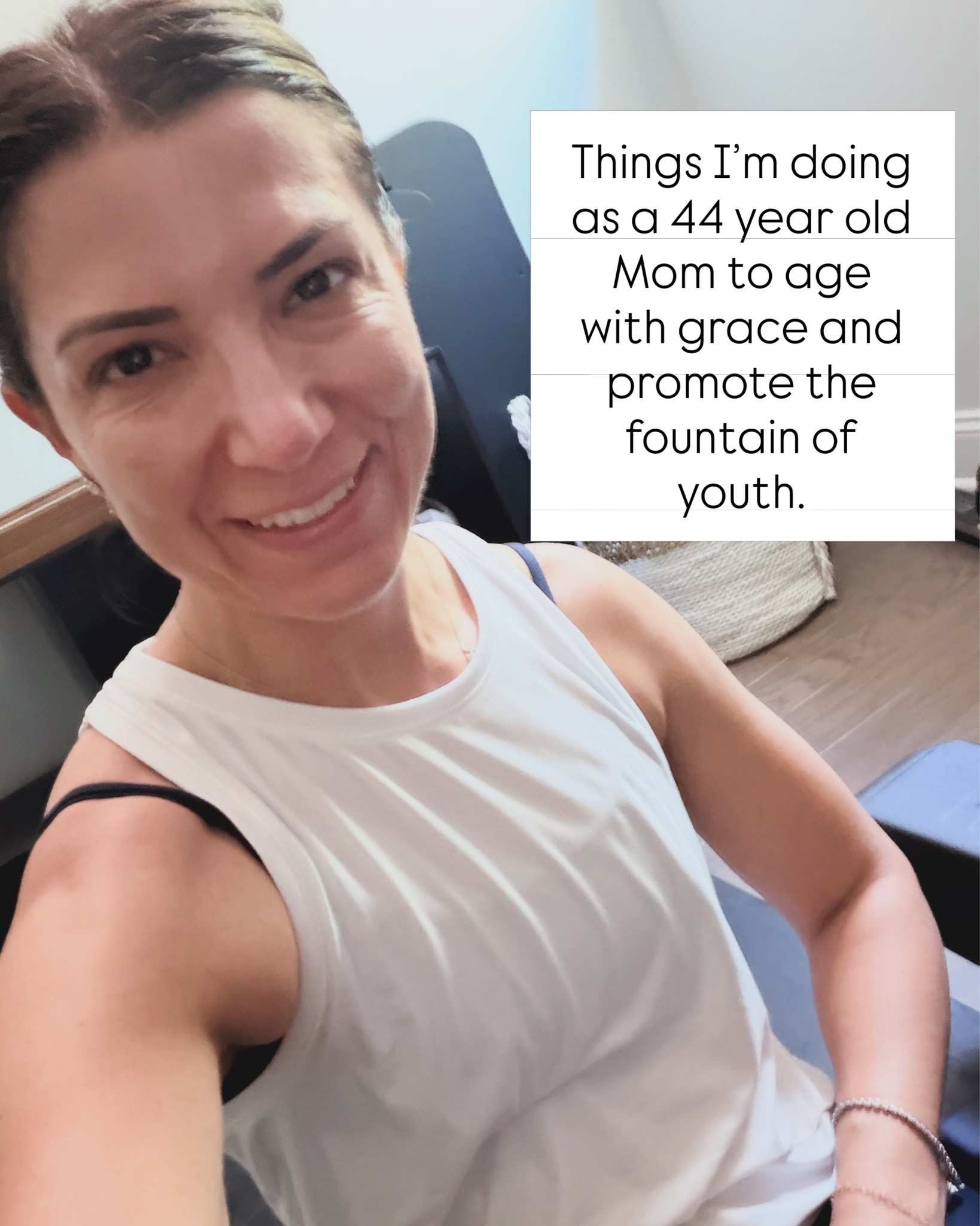 I’m no Ponce de Leon, but I’m trying my best. If only I could find a way to add a few more hours to the day so I could sleep a little bit longer.

What are you doing to look AND feel better as you age? 40, 50, 60…who cares. It’s never too late to put yourself first.

Your family will be better because of it.

weight loss for moms | healthy weight loss over 40 | busy mom wellness | sustainable weight loss | healthy habits for moms | energy for busy moms | fit over 40 | strength training for women | body confidence over 40 | healthy mom lifestyle

#LTKmomlife #LTKOver40 #LTKselfcare
