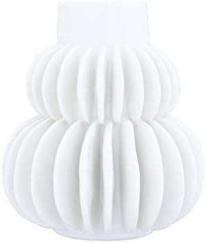 Bloomingville Handmade 5" H Stoneware Half Circle Pleated Design Vase, White | Amazon (US)