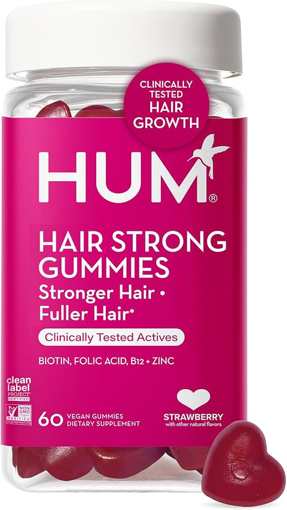 HUM Hair Strong - Daily Gummies with Biotin to Improve Hair Growth - Fo Ti, Folic Acid, Zinc, Vit... | Amazon (US)
