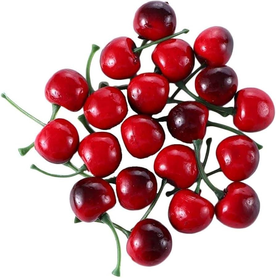 20Pcs Artificial Cherries, Lifelike Cherry Ornament Mini Cherry Model Photography Accessories Min... | Amazon (US)