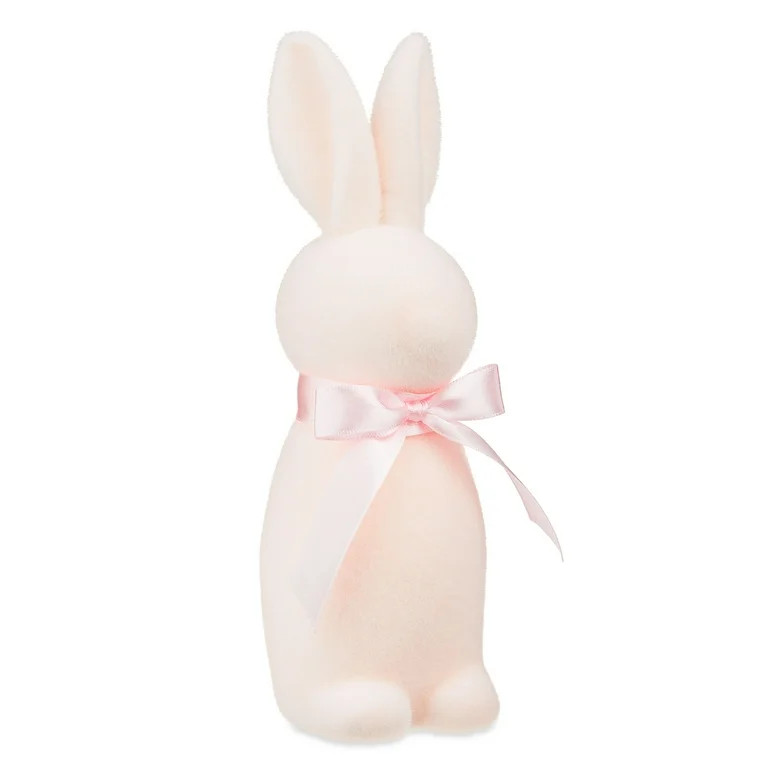 Easter Flocked Bunny Decor, Pink, 9 Inch, by Way To Celebrate | Walmart (US)