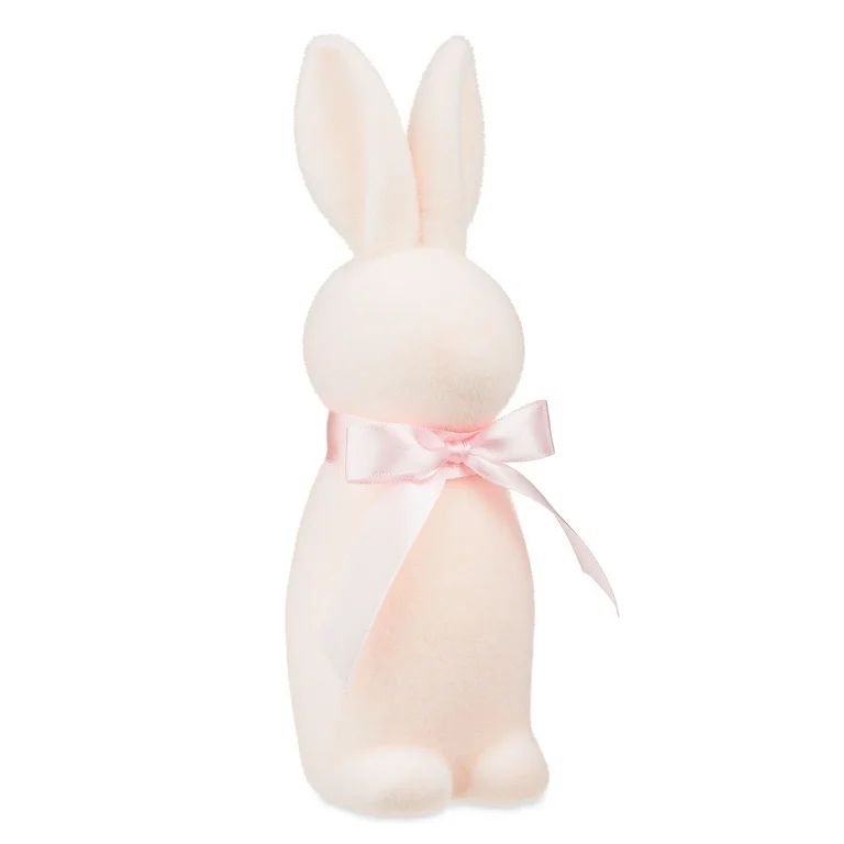 Easter Flocked Bunny Decor, Pink, 9 Inch, by Way To Celebrate | Walmart (US)