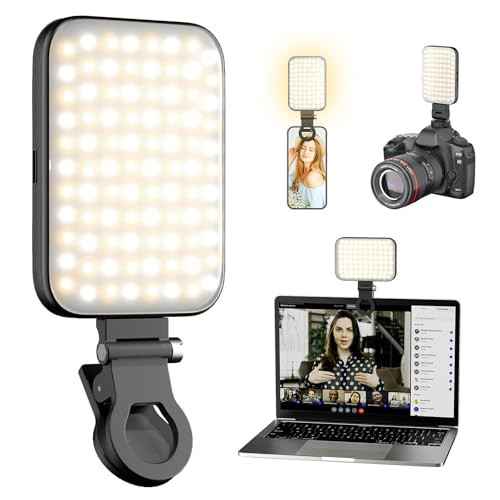 Selfie Light Rechargeable Phone Light Clip-On – 3000mAh Portable LED Selfie Light with 3 Color Modes & 10 Brightness Levels for iPhone, TikTok, Makeup, Vlogging, Live Streaming, Zoom | Amazon (US)