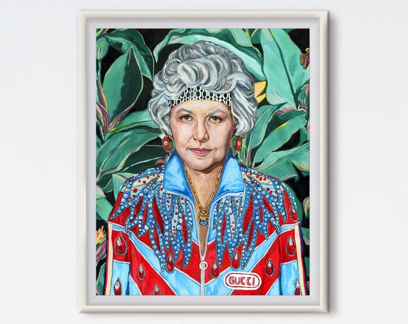 Dorothy Dorothy Zbornak Acrylic Painting Bea Arthur Art Print Golden Girls Tropical Golden Girls ... | Etsy (US)