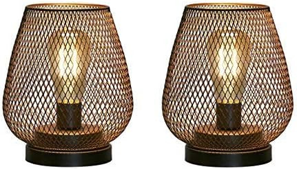 JHY DESIGN Set of 2 Metal Cage LED Lantern Battery Powered Cordless Accent Light with LED Great f... | Amazon (US)