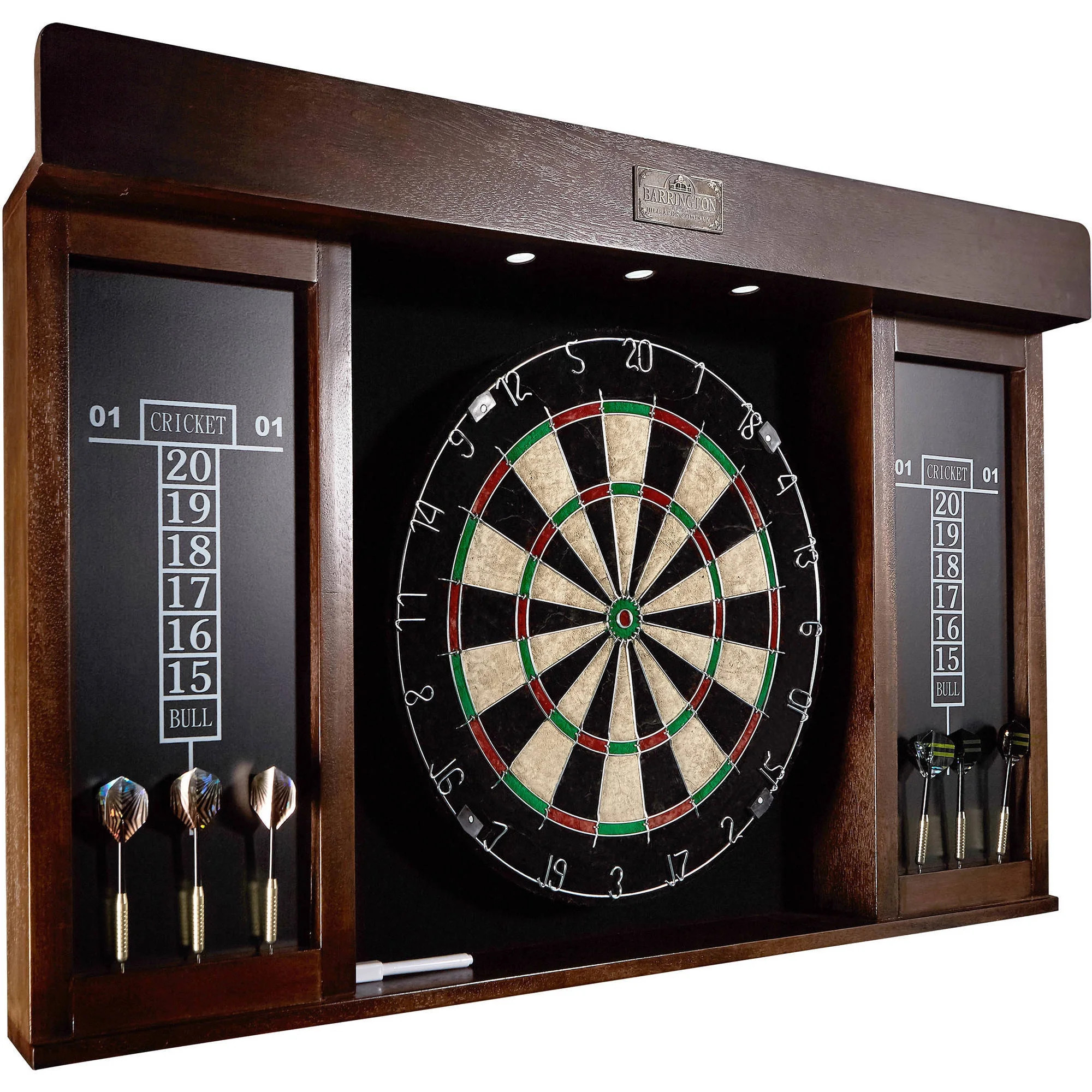 Barrington 40 inch Dartboard Cabinet with LED Lights, 40 inch x 4.375 inch x 24.625 inch | Walmart (US)
