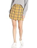 BB DAKOTA Women's Whatever Forever Yarn Dyed Plaid Mini Skirt, Harvest Yellow, 6 | Amazon (US)