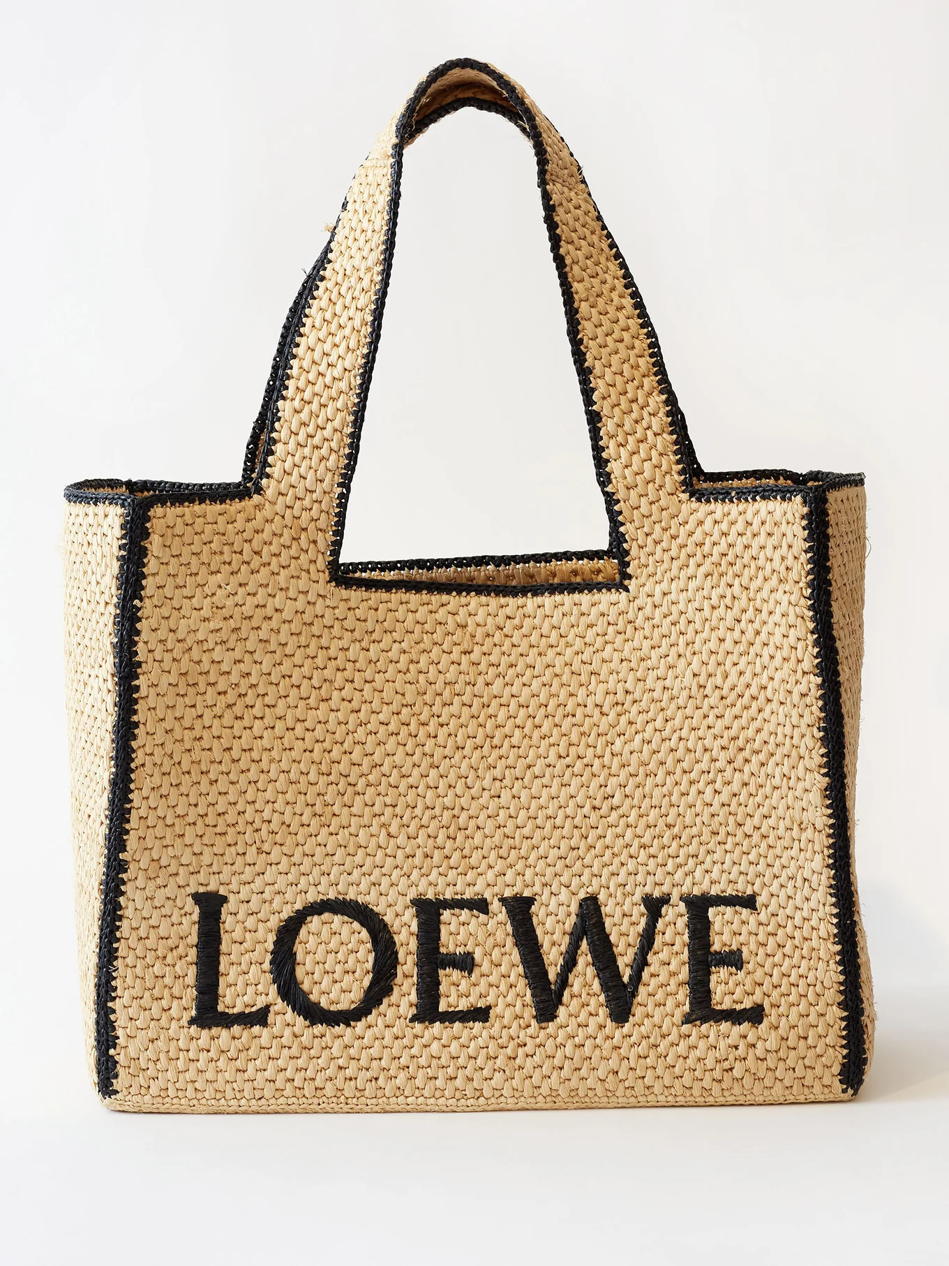 Logo-embroidered raffia tote bag | Matches (US)