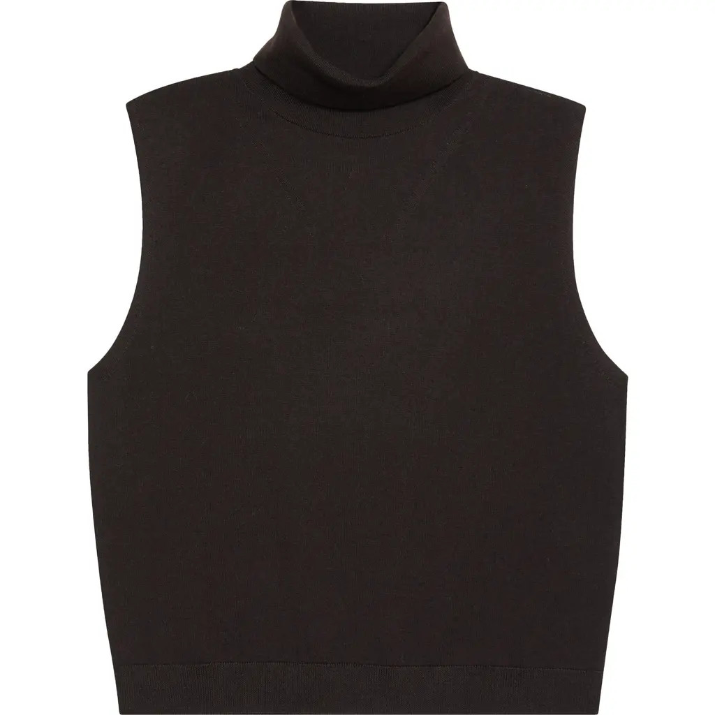 LESET James Merino Wool Sleeveless Sweater in Chocolate at Nordstrom, Size Small | Nordstrom